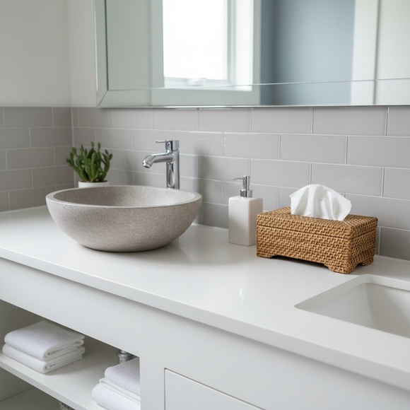 Woven Rattan Tissue Box Cover - Picture 2 of 11